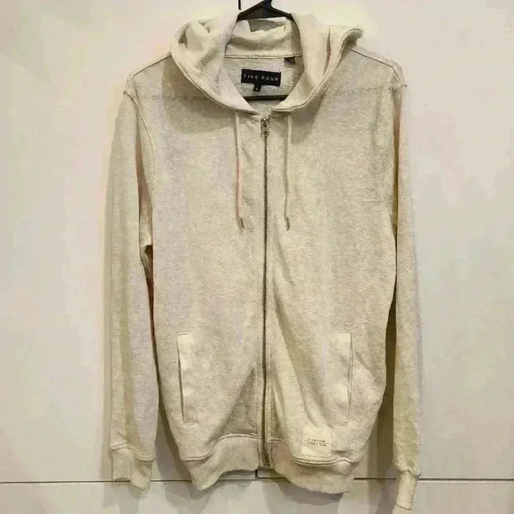 FIVE FOUR Men's Long Sleeve Zip-up Hoodie Hooded Jacket - Picture 1 of 7